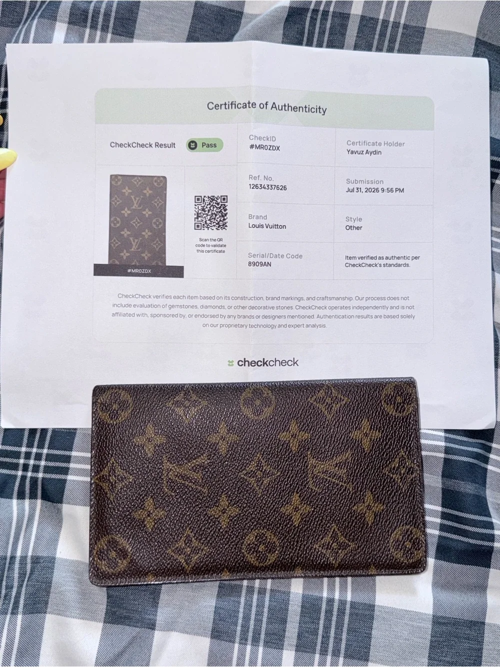 Louis Vuitton Brown/Gold Monogram Tall Card Case